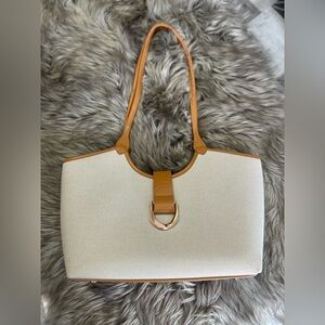 Miztique Cream and Tan Tote Bag